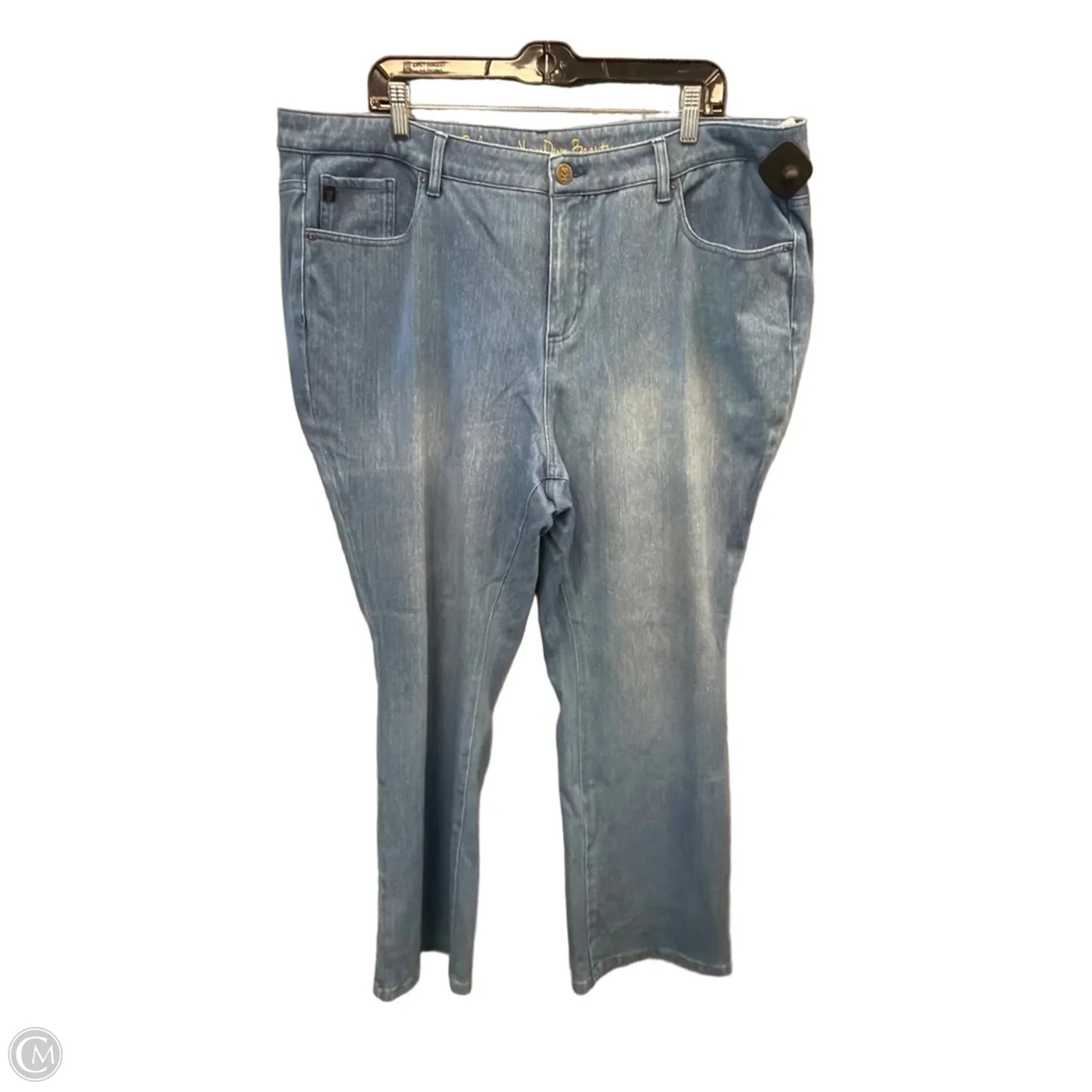 Jeans Flared By Belle By Kim Gravel In Blue Denim, Size: 22