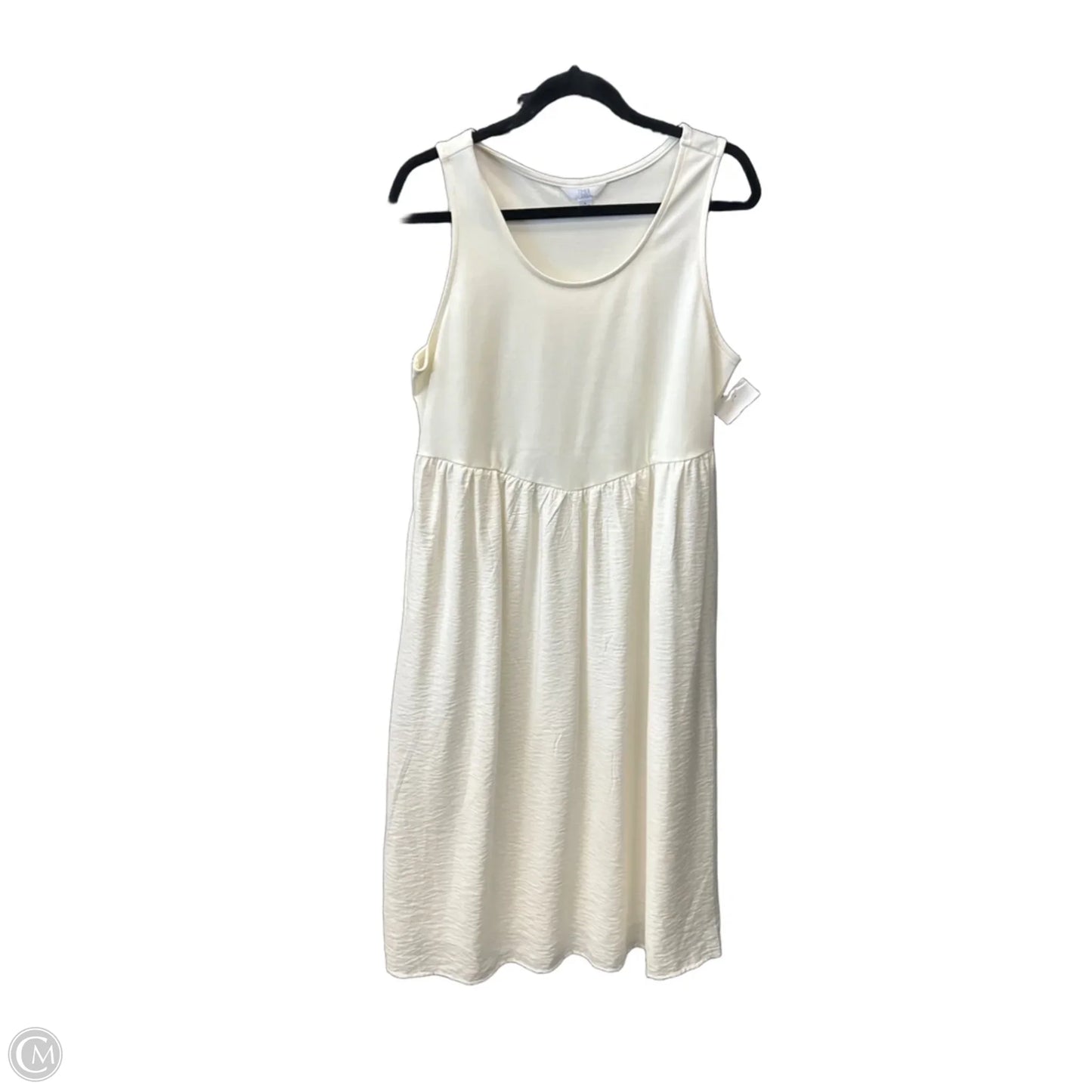 Dress Casual Midi By Time And Tru In White, Size: L