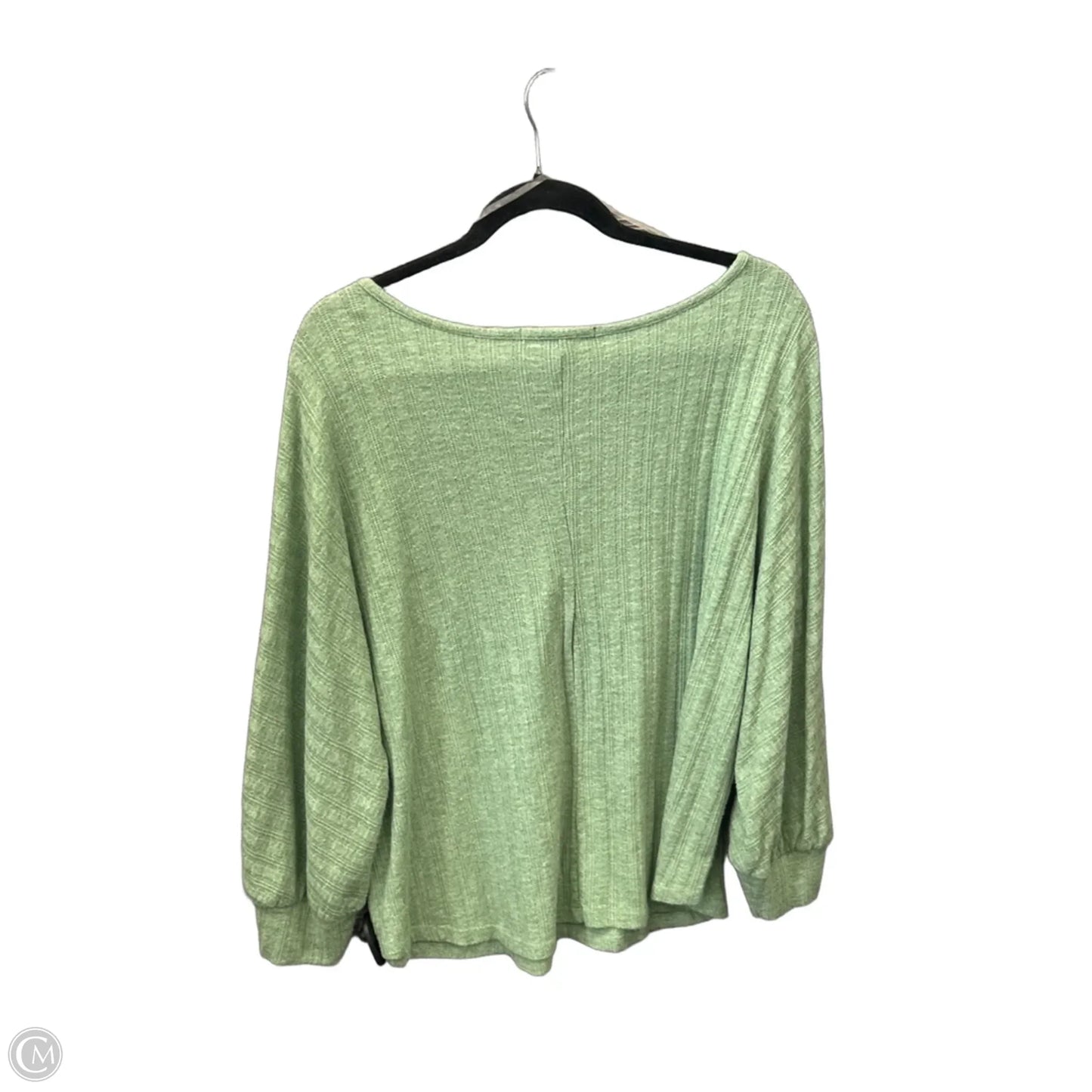 Top Long Sleeve By Adrienne Vittadini In Green, Size: 1x