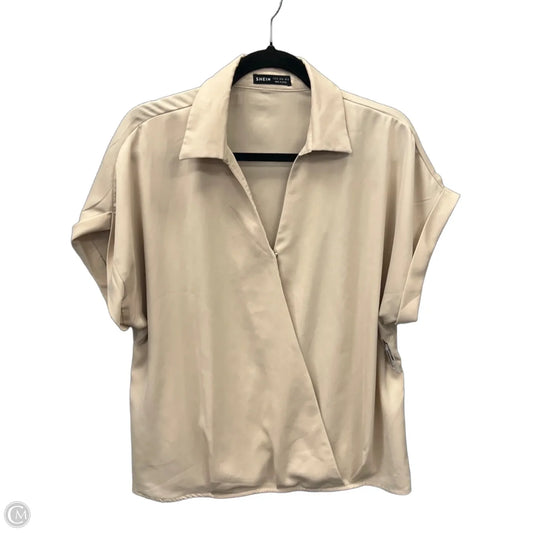 Top Short Sleeve By Shein In Tan, Size: Xl