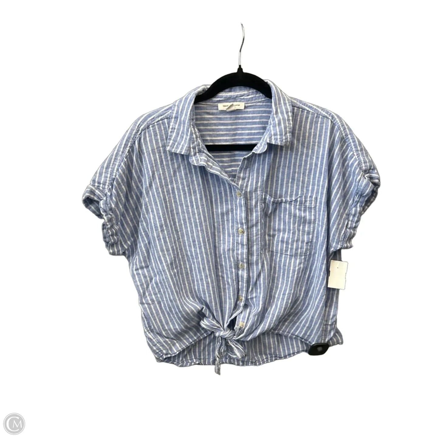 Top Short Sleeve By Beachlunchlounge In Striped Pattern, Size: L