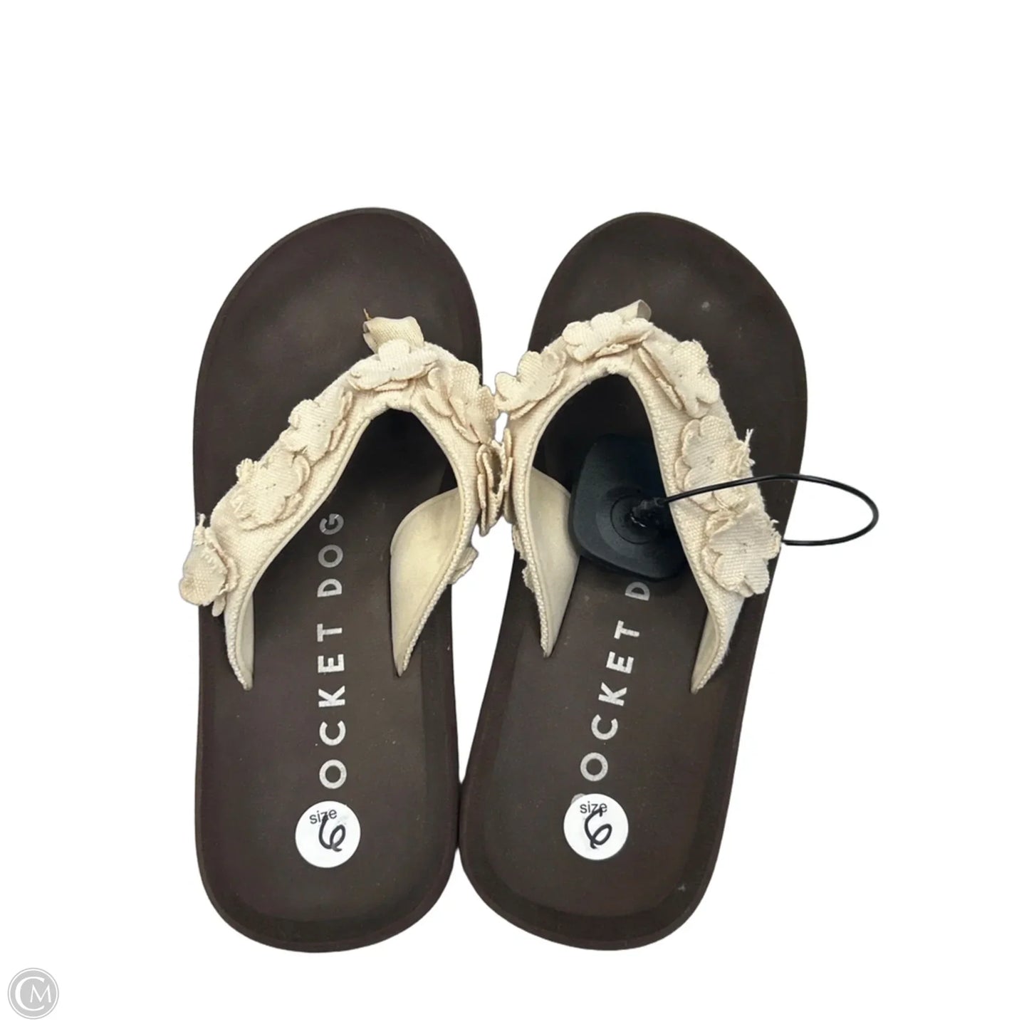 Sandals Flip Flops By Rocket Dogs In Brown & Cream, Size: 6