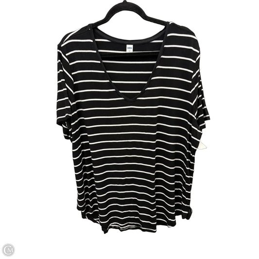 Top Short Sleeve Basic By Old Navy In Striped Pattern, Size: Xxl