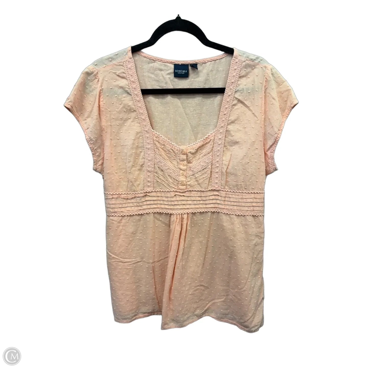 Top Short Sleeve By Sonoma In Coral, Size: Xl