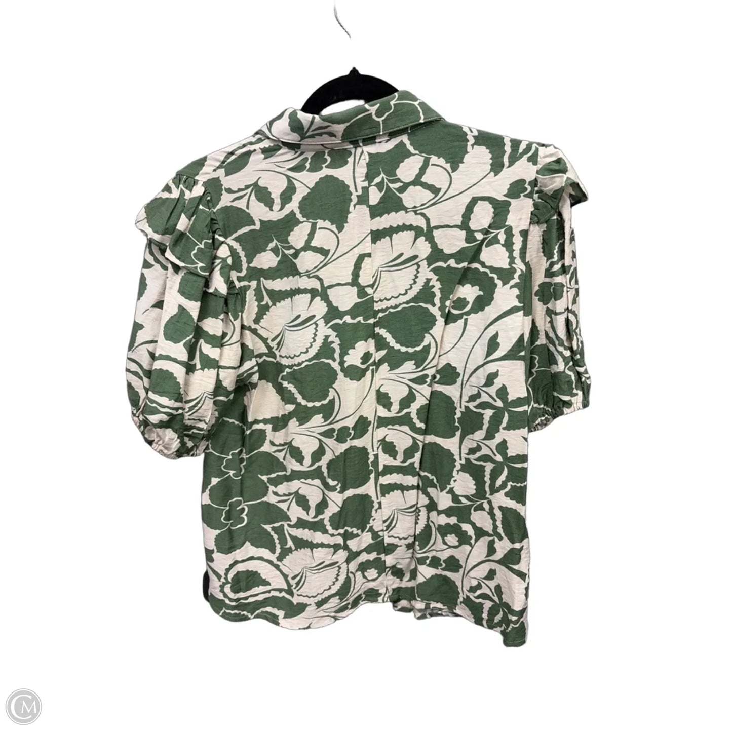 Top Short Sleeve By She + Sky In Cream & Green, Size: L