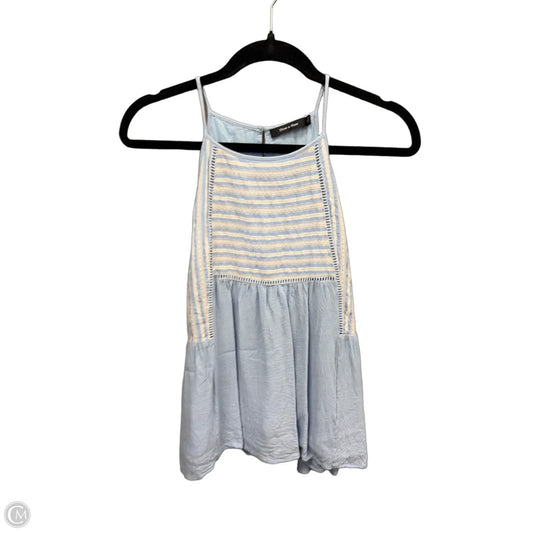 Top Sleeveless By Doe & Rae In Blue & White, Size: L