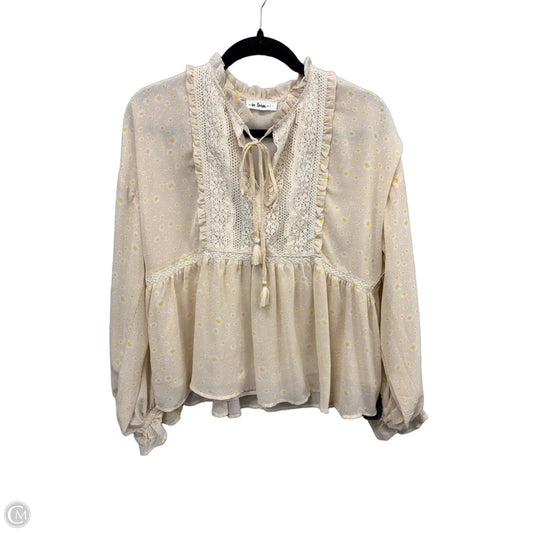 Top Long Sleeve By In Loom In Cream, Size: L