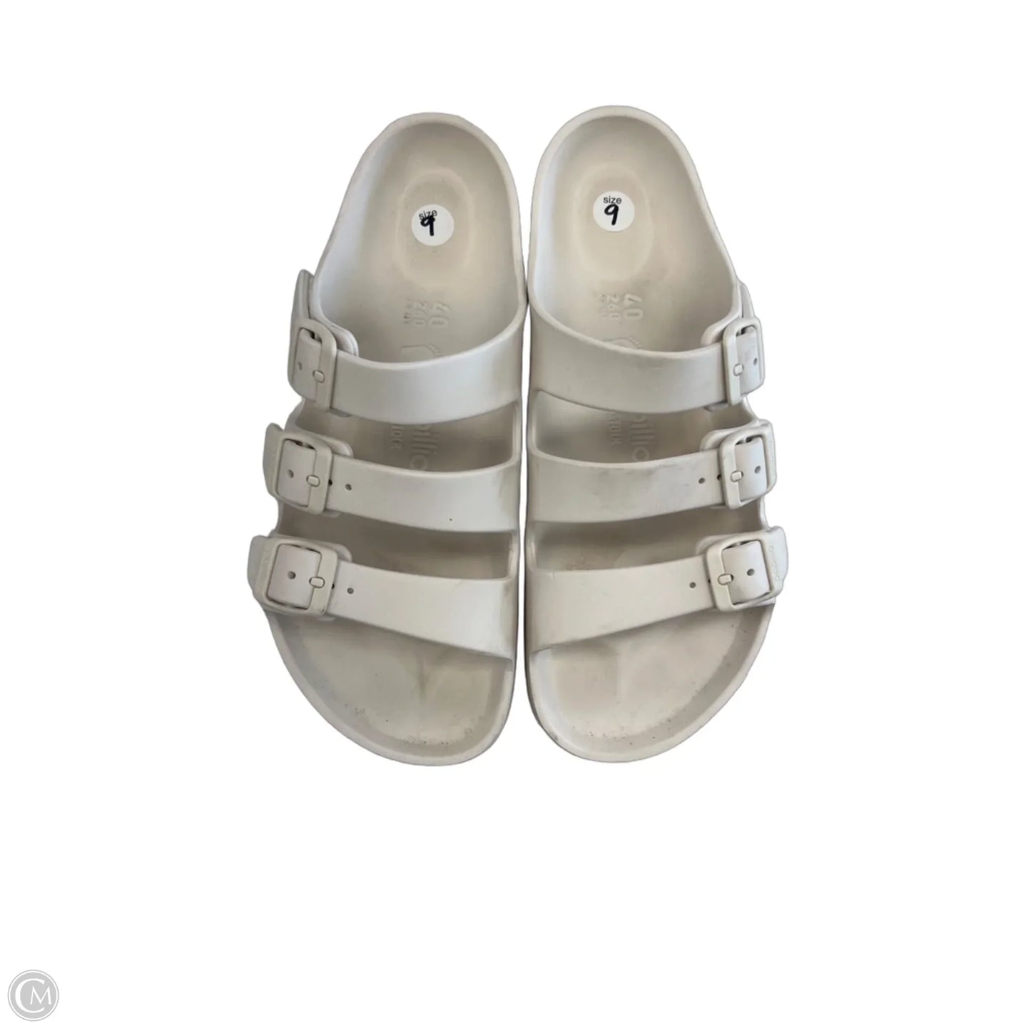Sandals Flats By Birkenstock In White, Size: 9