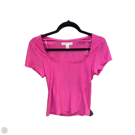 Top Short Sleeve By Eye Candy In Pink, Size: L