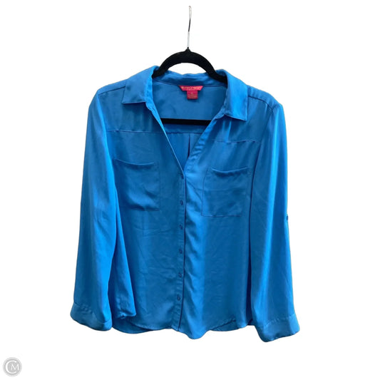 Top Long Sleeve By Sunny Leigh In Blue, Size: Lp