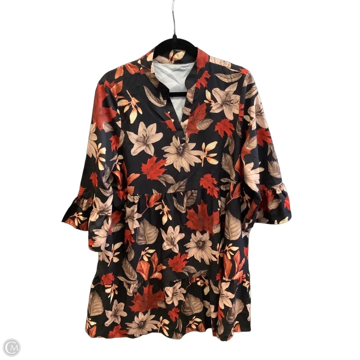 Dress Casual Midi By Emery Rose In Black & Brown, Size: Xl