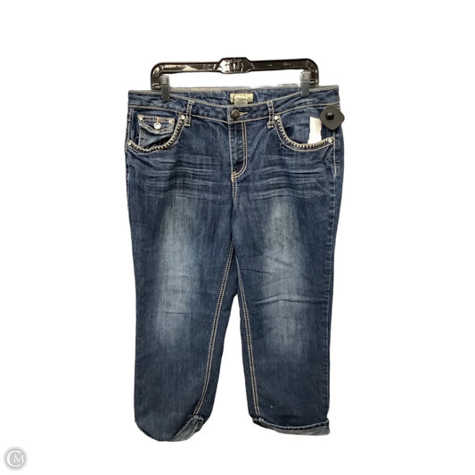 Jeans Cropped By Earl Jean In Blue Denim, Size: 14