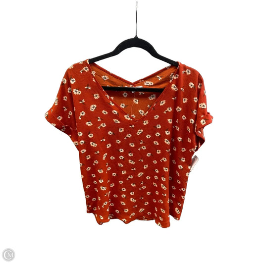 Top Short Sleeve By Pink Rose In Orange, Size: L