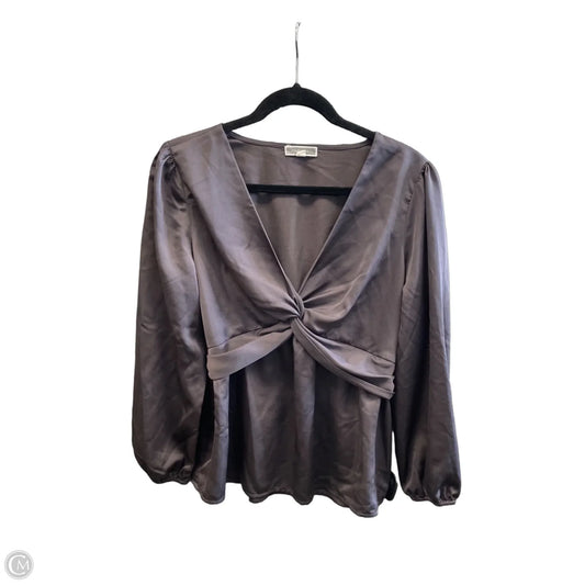 Blouse Long Sleeve By Pleione In Purple, Size: S