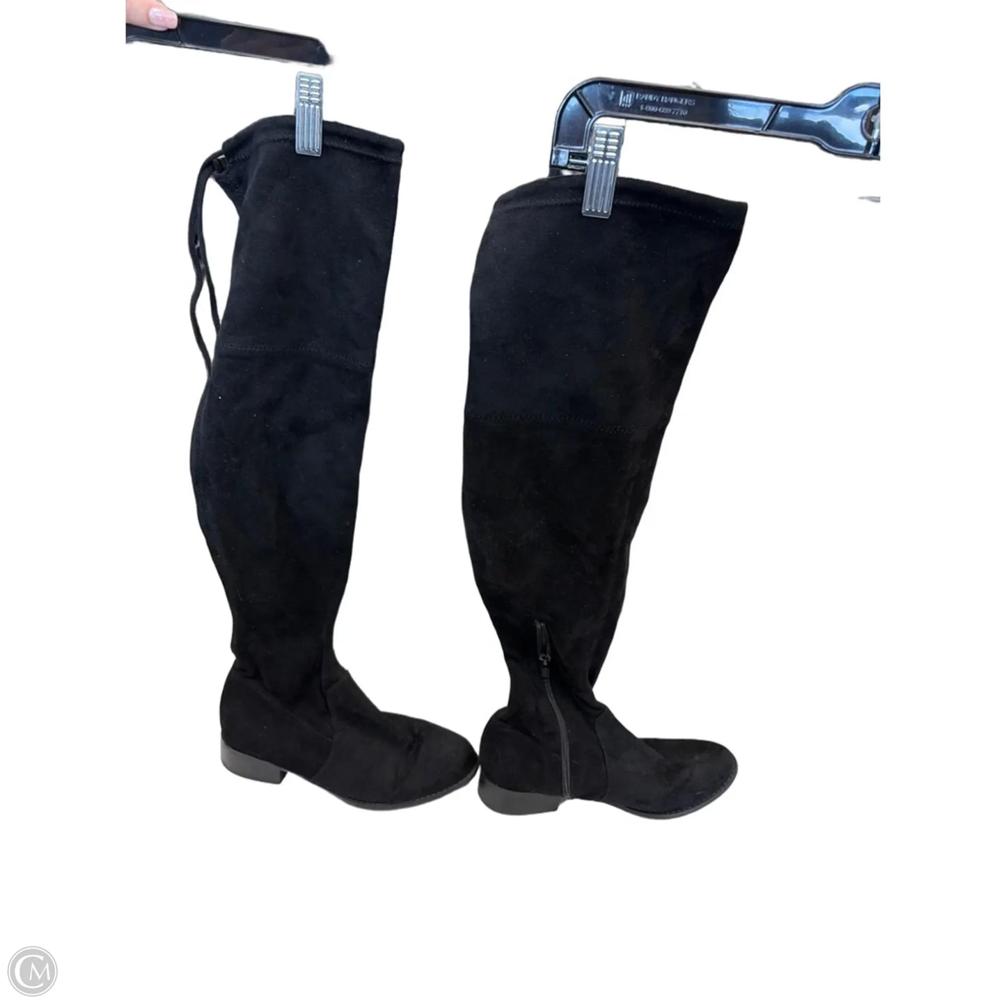 Boots Over-the-knee Flats By Clothes Mentor In Black, Size: 6.5