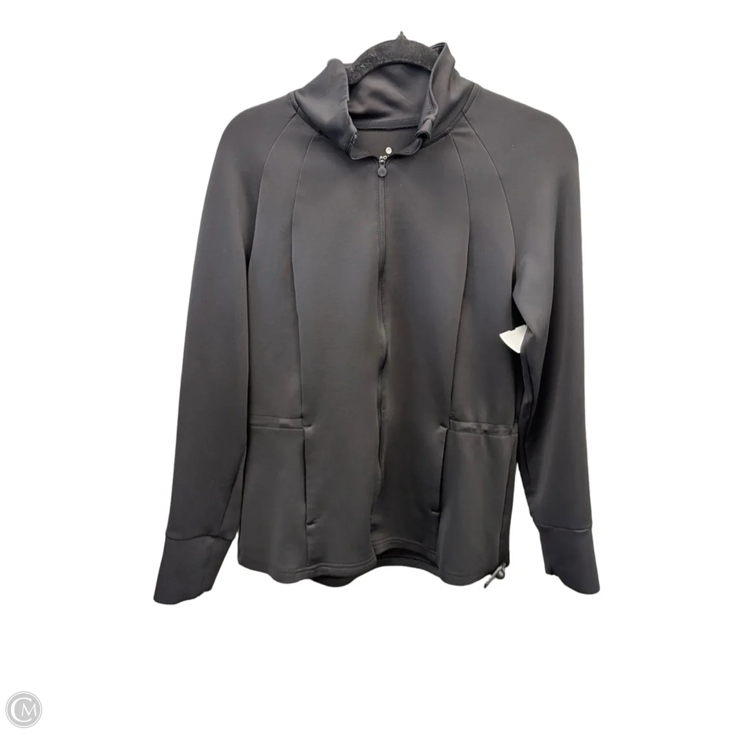 Athletic Top Long Sleeve Collar By Apana In Black, Size: L