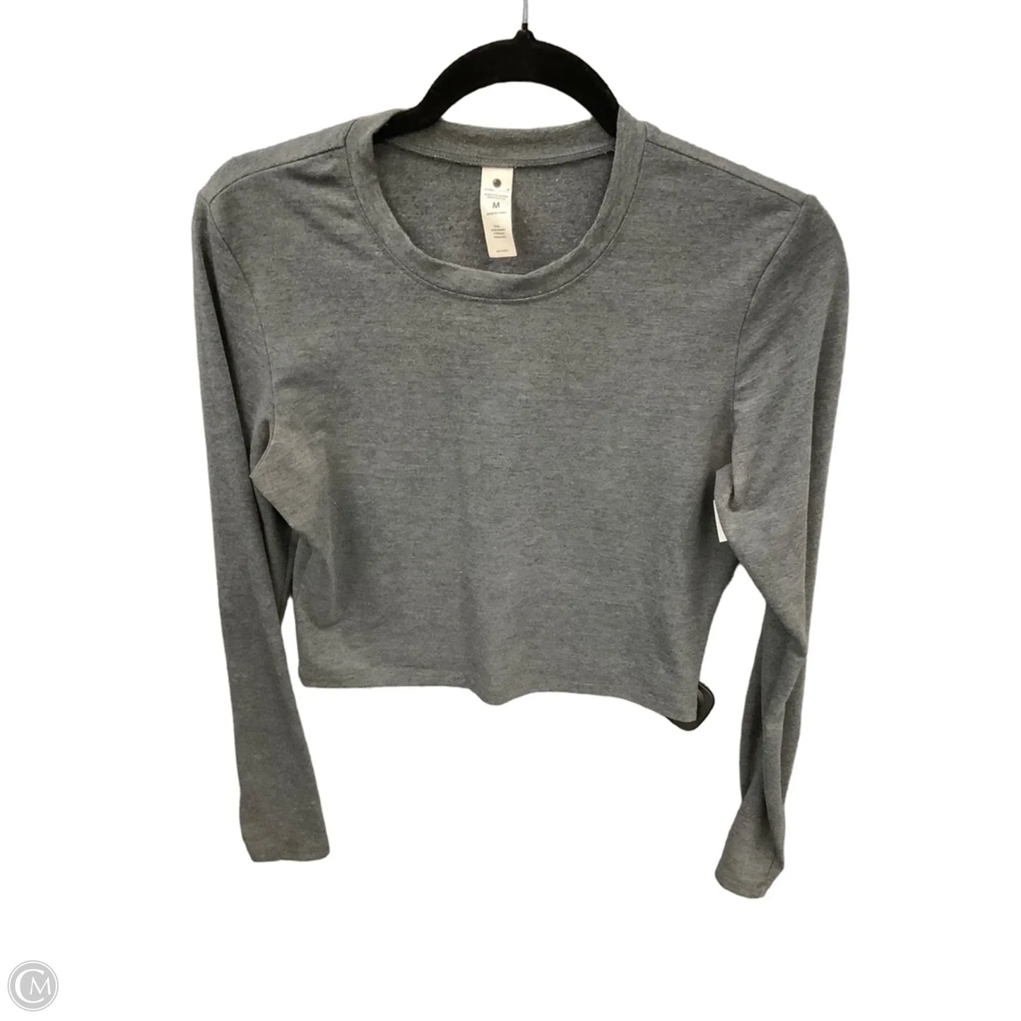 Athletic Top Long Sleeve Crewneck By Yogalicious In Grey, Size: M
