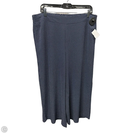 Pants Wide Leg By Adrianna Papell In Blue & White, Size: 14