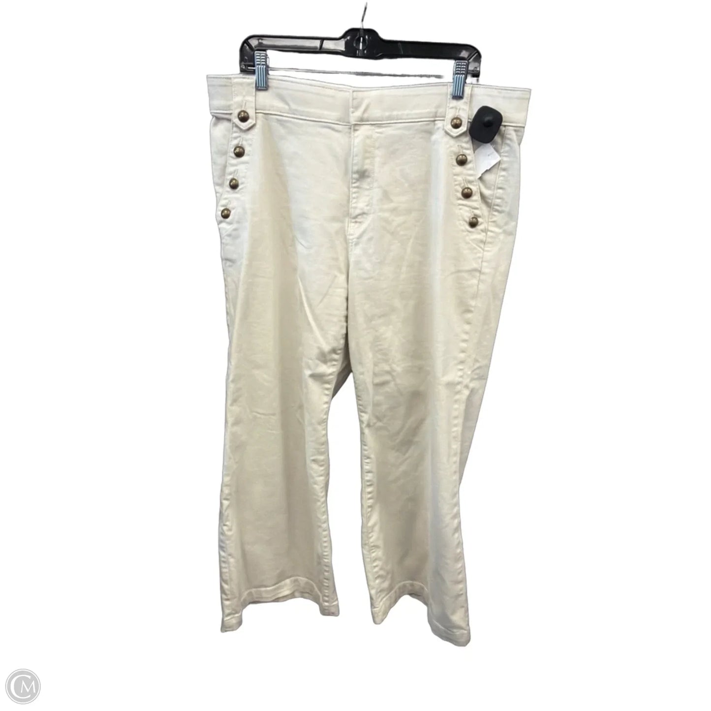 Pants Wide Leg By St Johns Bay In Cream, Size: 16