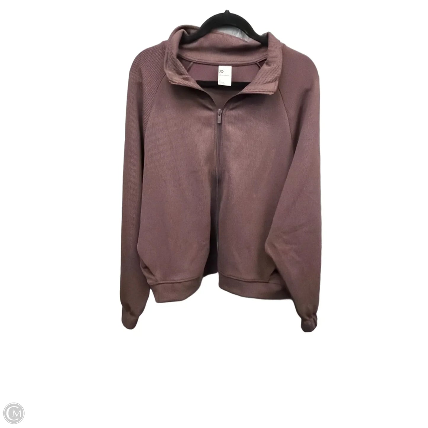 Athletic Top Long Sleeve Collar By All In Motion In Brown, Size: 1x