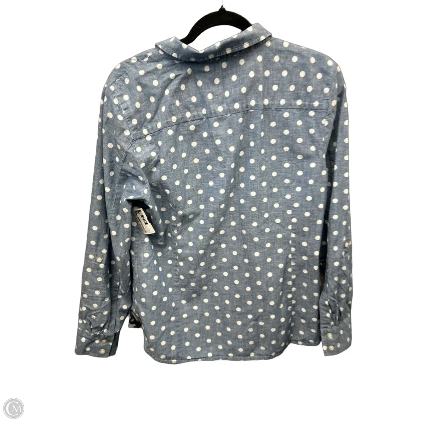 Top Long Sleeve By Tommy Hilfiger In Blue & White, Size: L