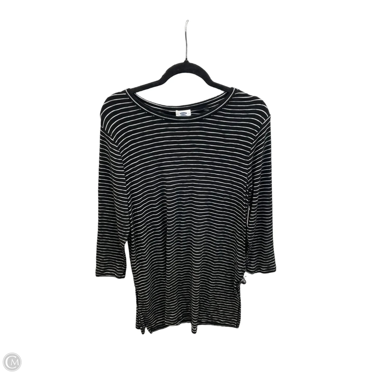 Top Long Sleeve By Old Navy In Black & White, Size: L