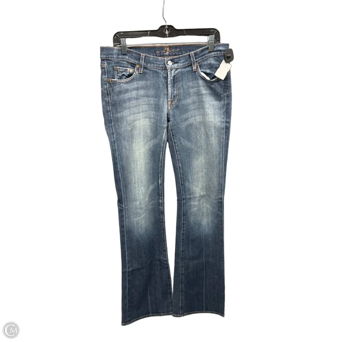 Jeans Boot Cut By 7 For All Mankind In Blue Denim, Size: 12