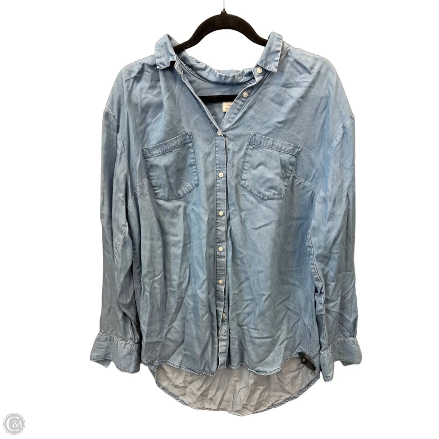 Top Long Sleeve By A New Day In Blue, Size: Xl