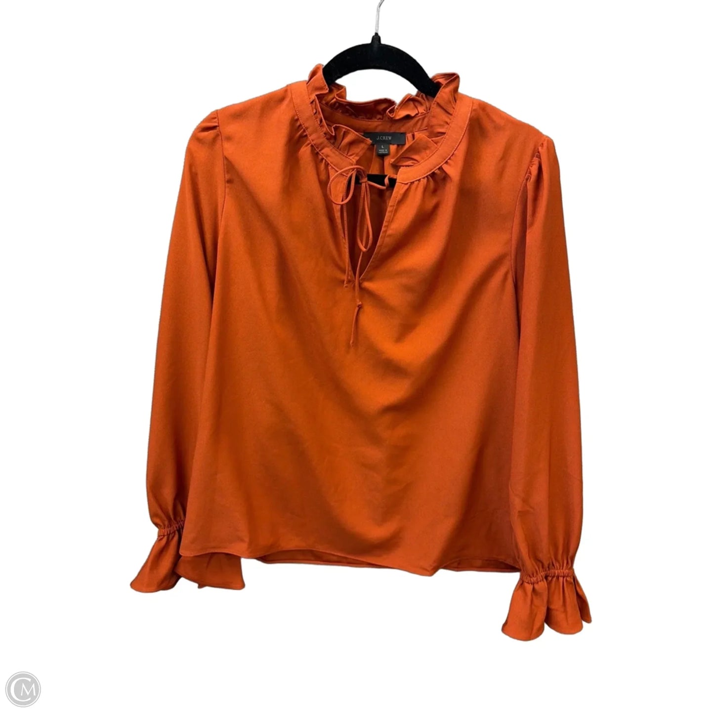 Blouse Long Sleeve By J. Crew In Orange, Size: L