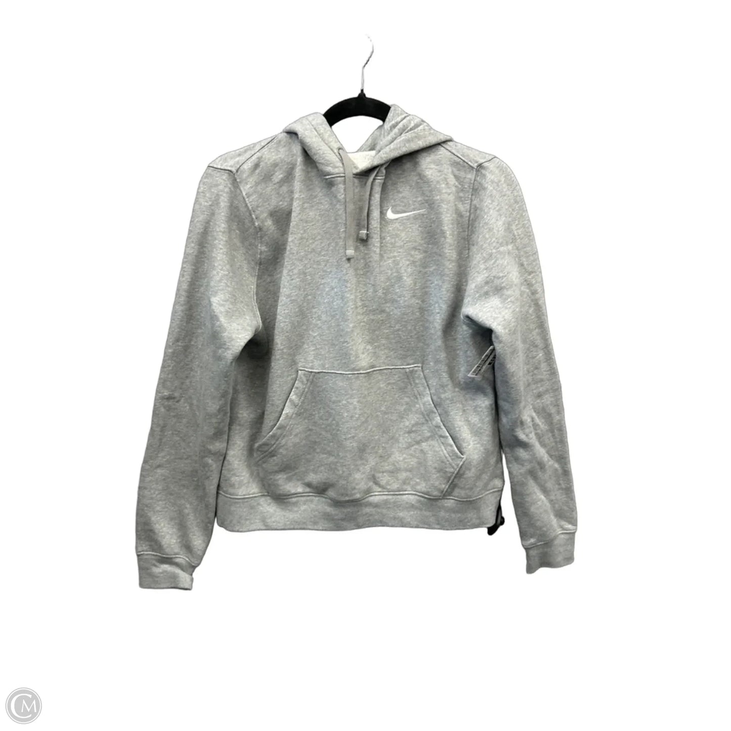 Athletic Sweatshirt Hoodie By Nike Apparel In Grey, Size: M