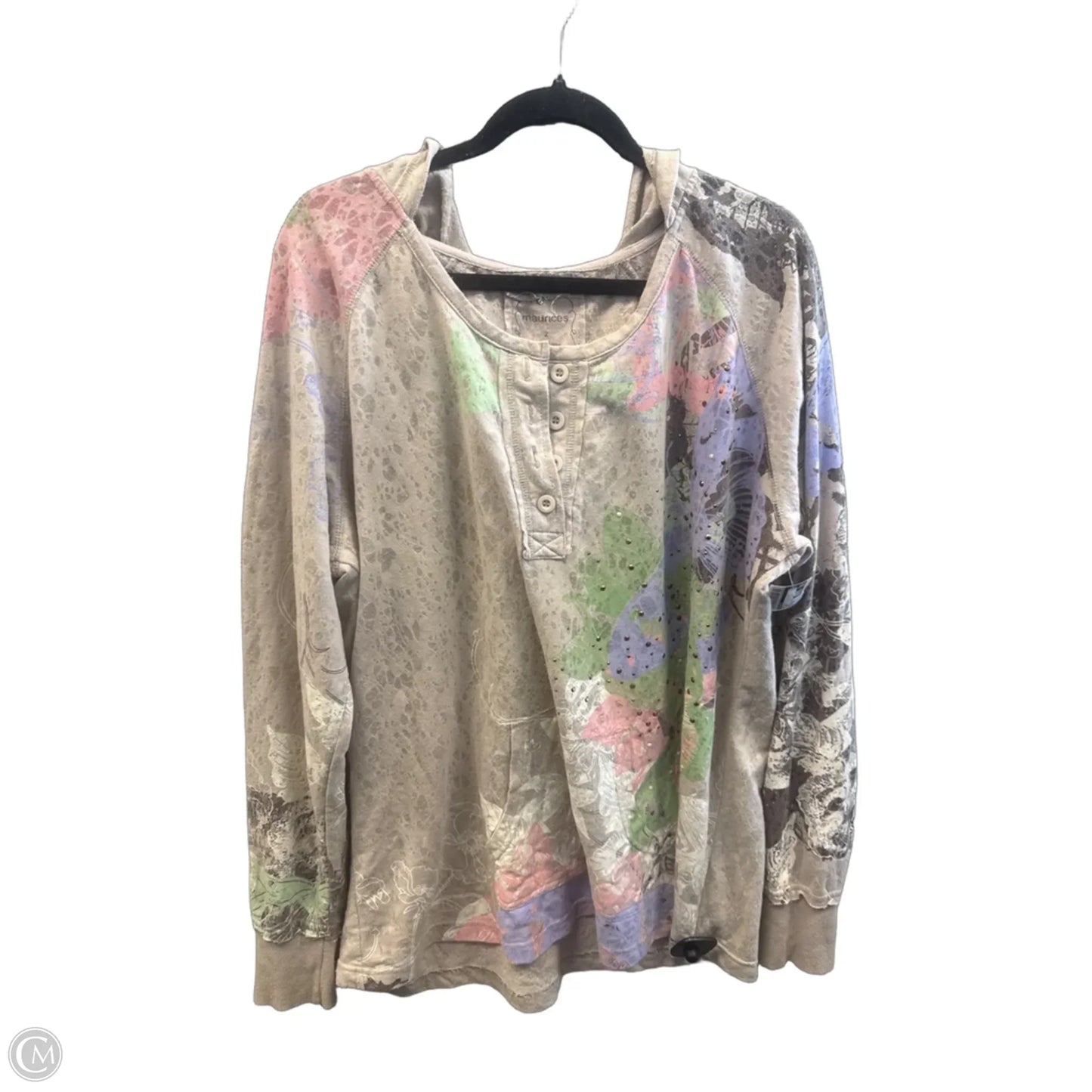 Top Long Sleeve By Maurices In Cream, Size: 2x