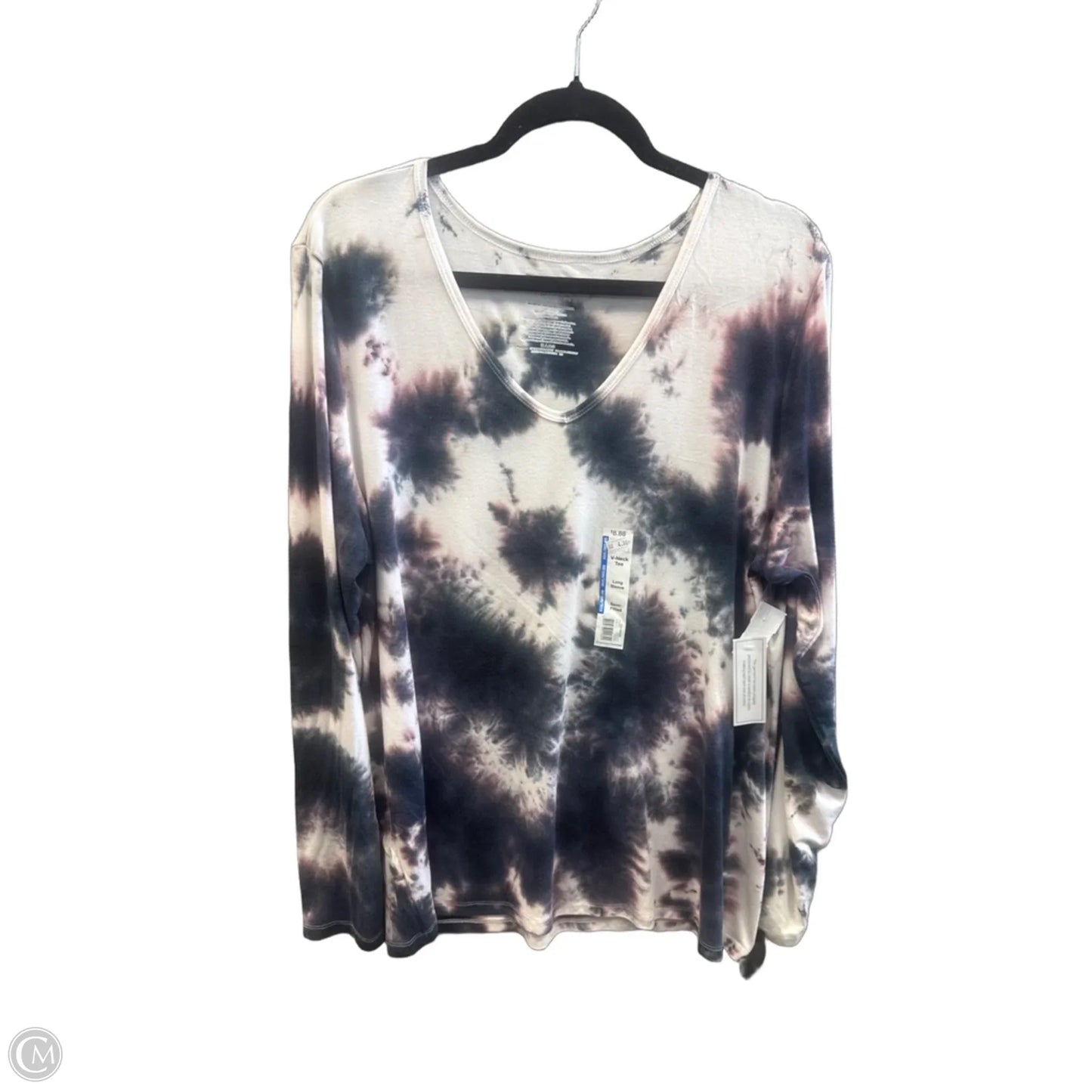 Top Long Sleeve By Time And Tru In Tie Dye Print, Size: 3x