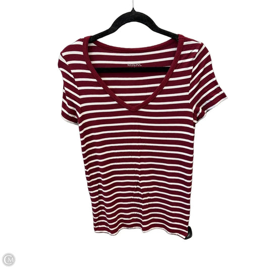 Top Short Sleeve By Merona In Red & White, Size: S