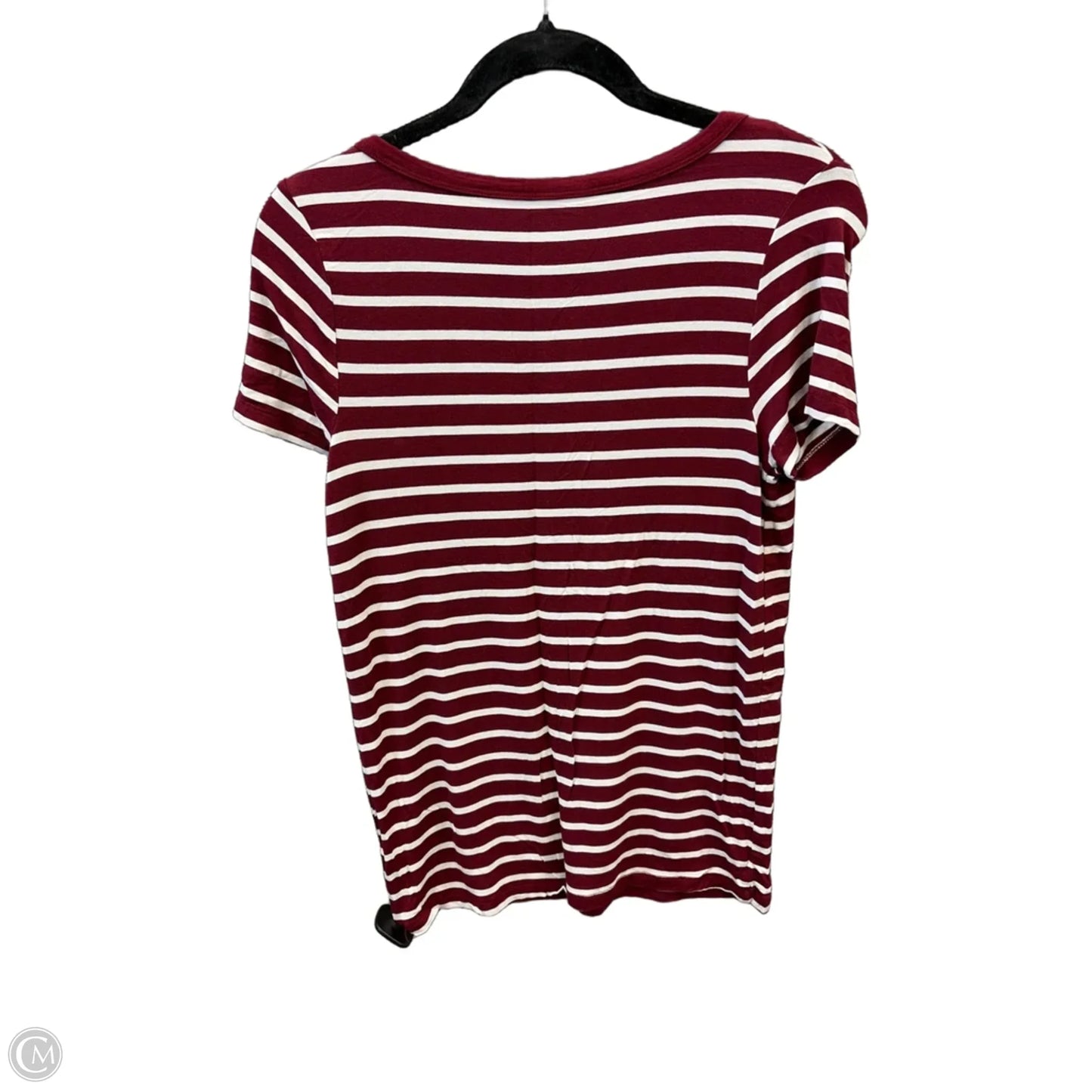 Top Short Sleeve By Merona In Red & White, Size: S
