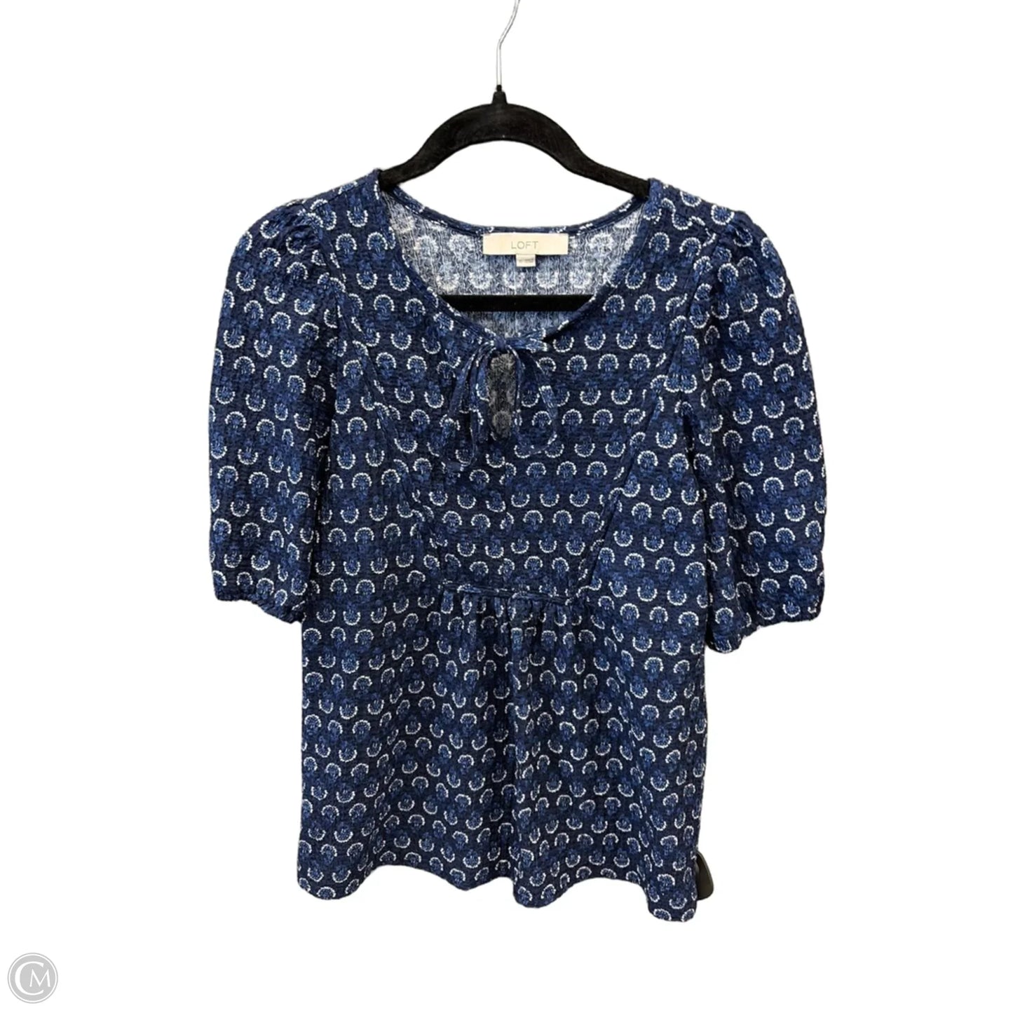 Top Short Sleeve By Loft In Blue, Size: Xs