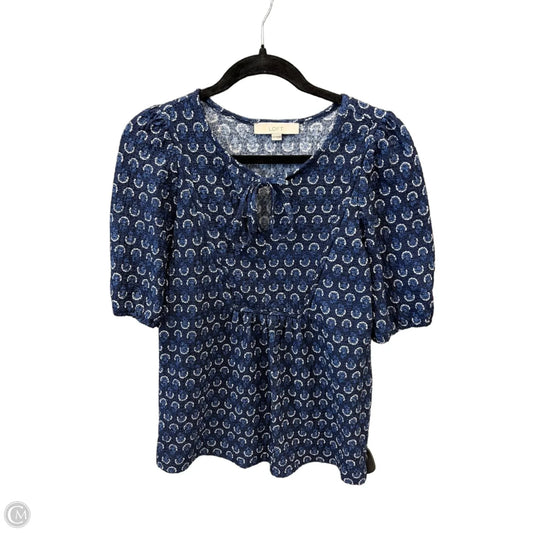 Top Short Sleeve By Loft In Blue, Size: Xs