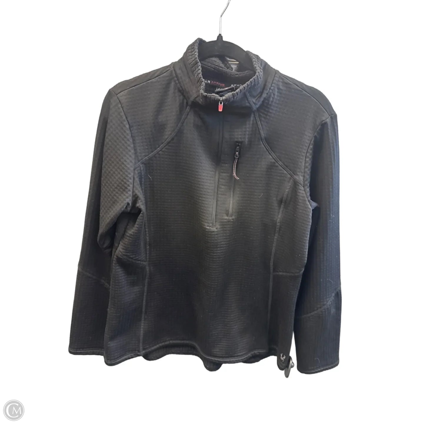 Athletic Top Long Sleeve Collar By Spyder In Black, Size: Xl