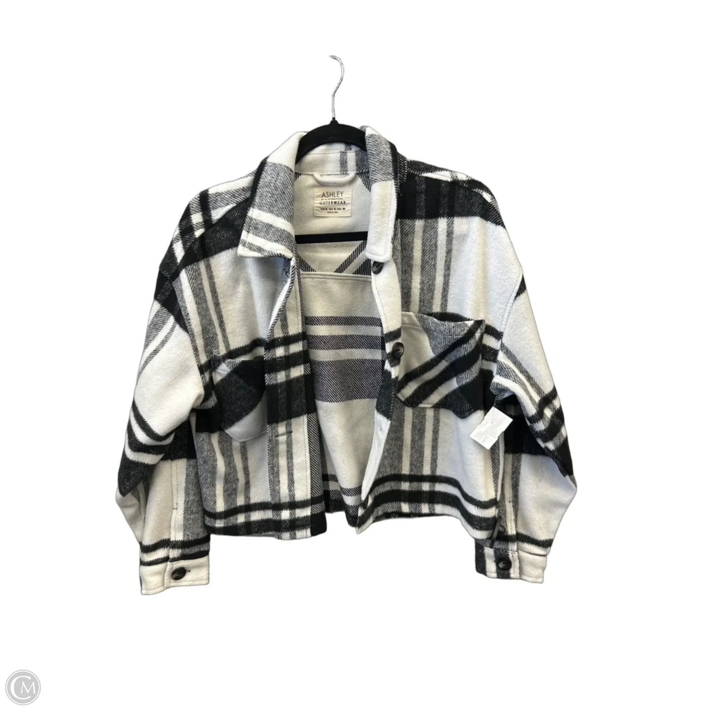 Jacket Shirt By Ashley In Plaid Pattern, Size: Xl