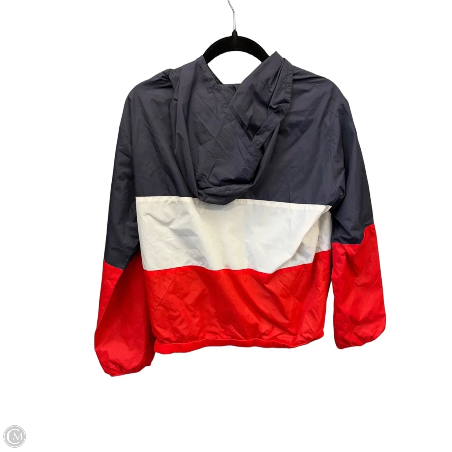 Jacket Windbreaker By Shein In Blue Red & White, Size: L