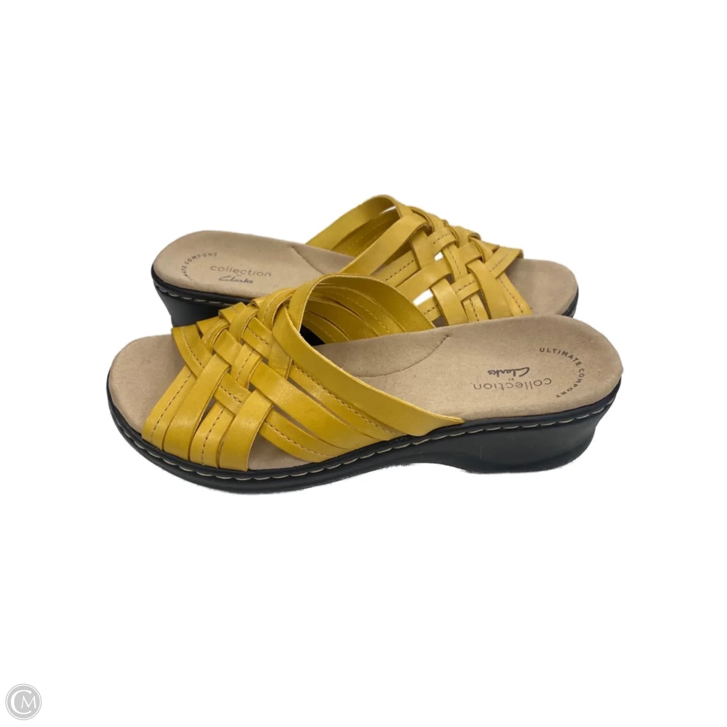 Sandals Flats By Clarks In Yellow, Size: 6
