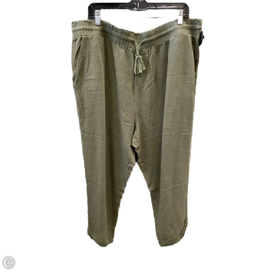 Pants Linen By Falls Creek In Green, Size: 20
