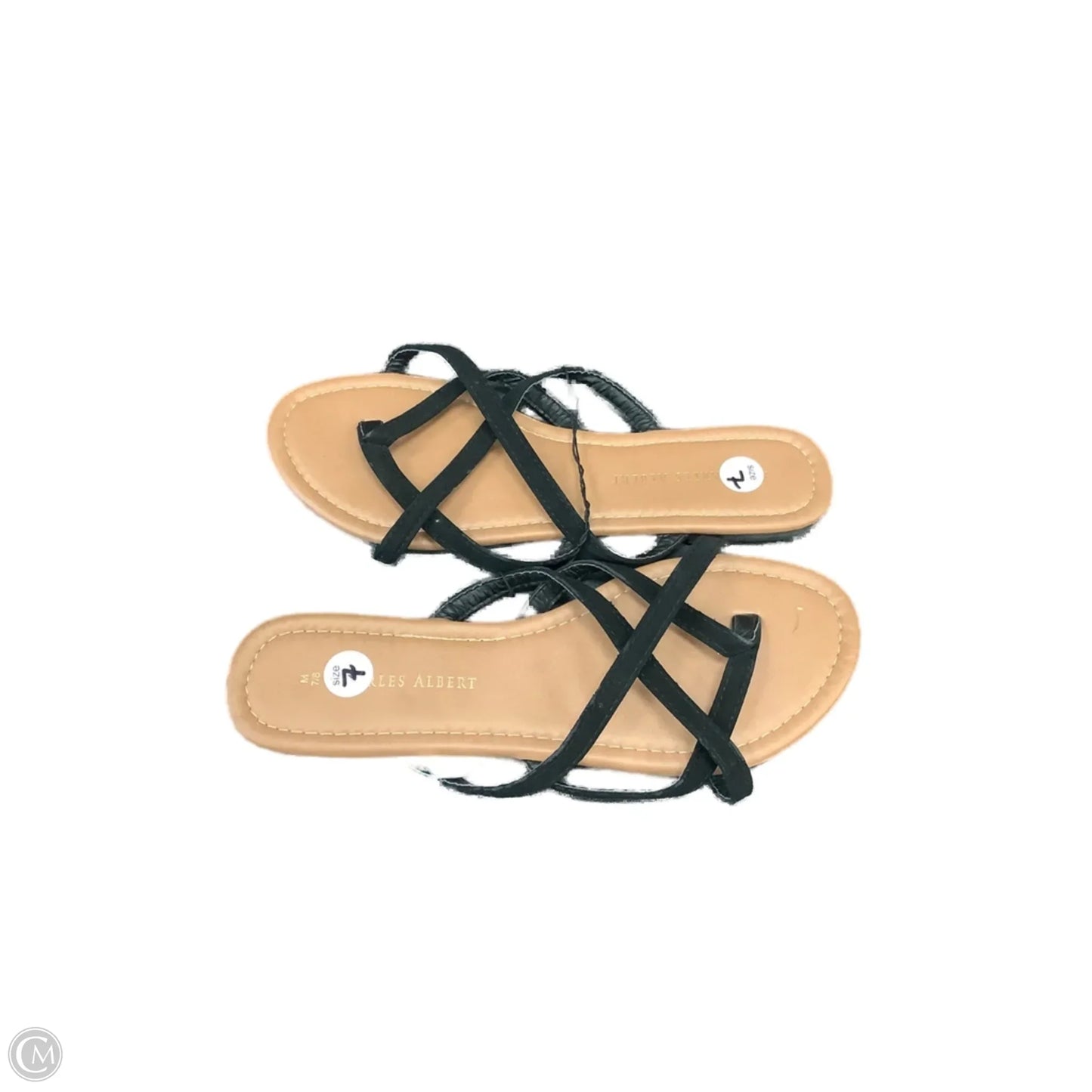 Sandals Flats By Clothes Mentor In Black, Size: 7