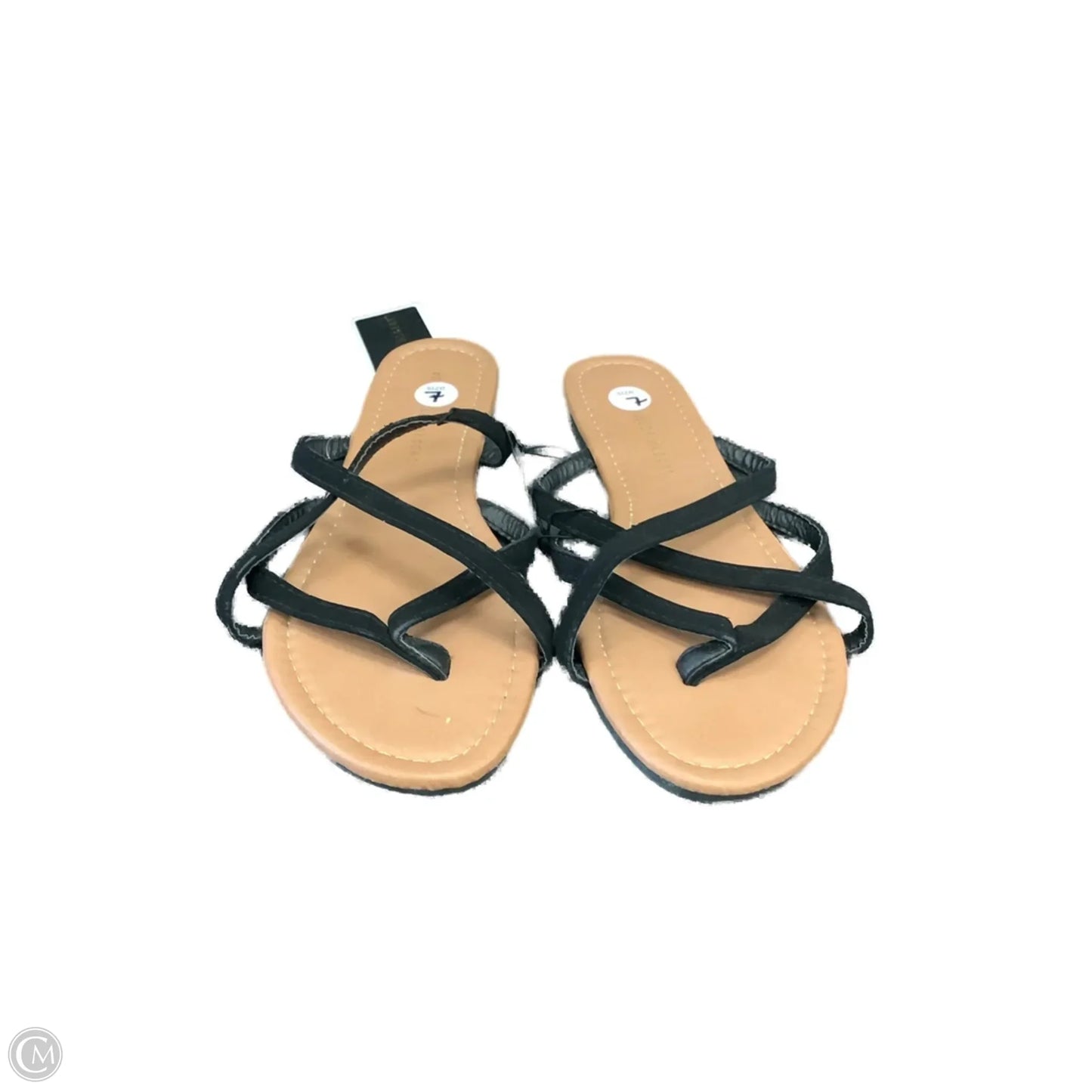 Sandals Flats By Clothes Mentor In Black, Size: 7