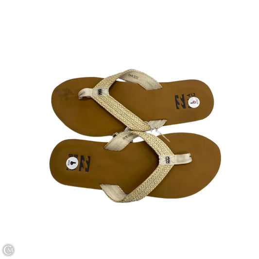 Sandals Flip Flops By Billabong In Cream, Size: 9