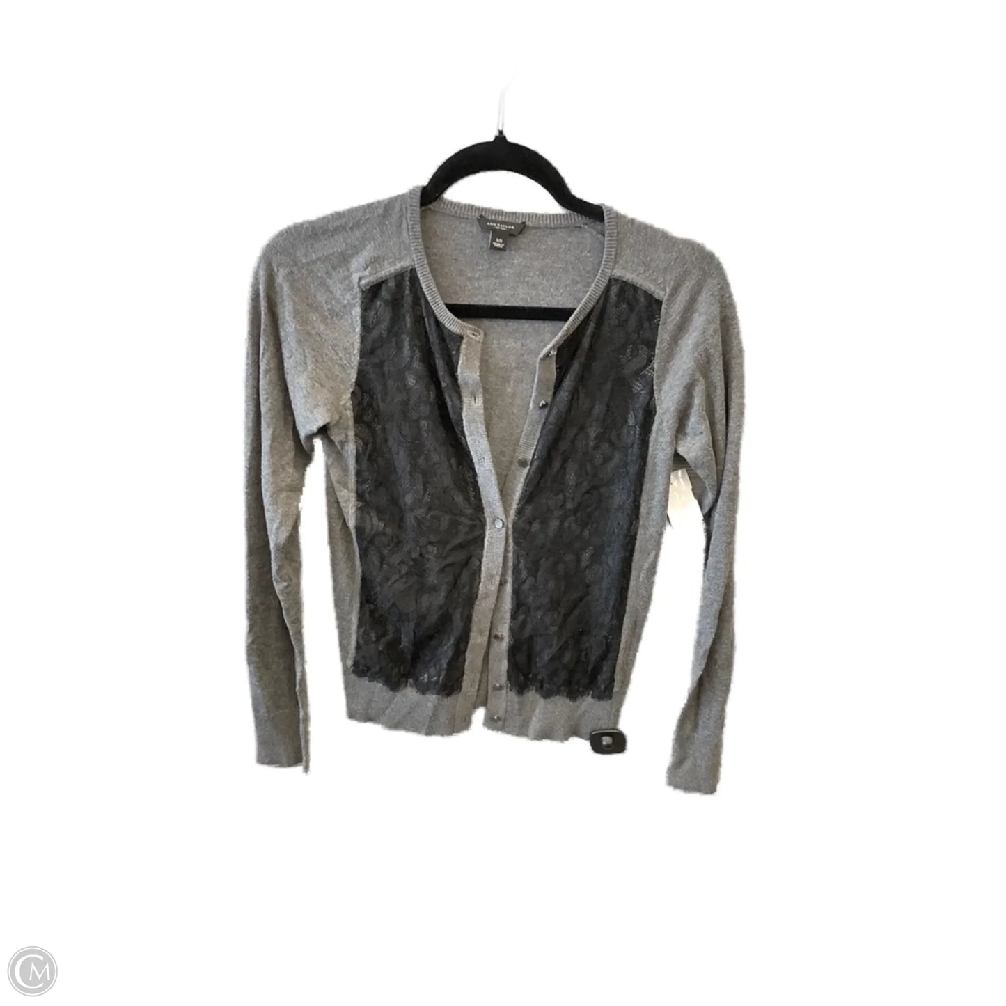 Sweater Cardigan By Ann Taylor In Grey, Size: Xs