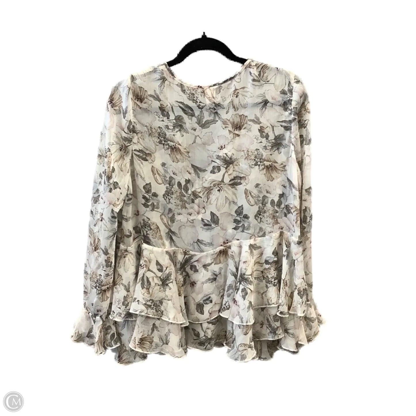 Top Long Sleeve By By Together In Floral Print, Size: M