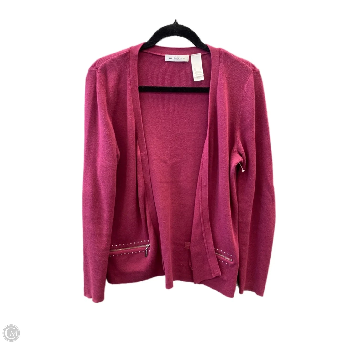 Cardigan By Liz Claiborne In Purple, Size: L