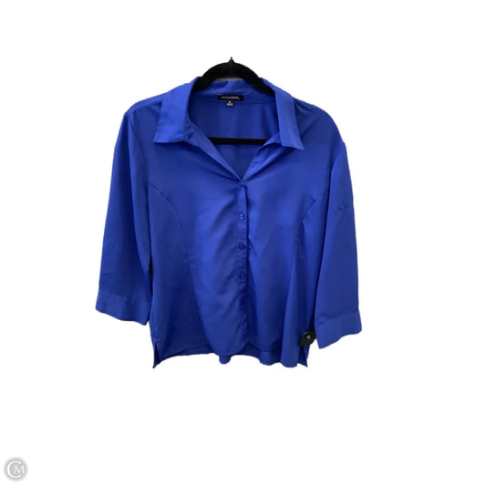 Top Long Sleeve By Notations In Blue, Size: M