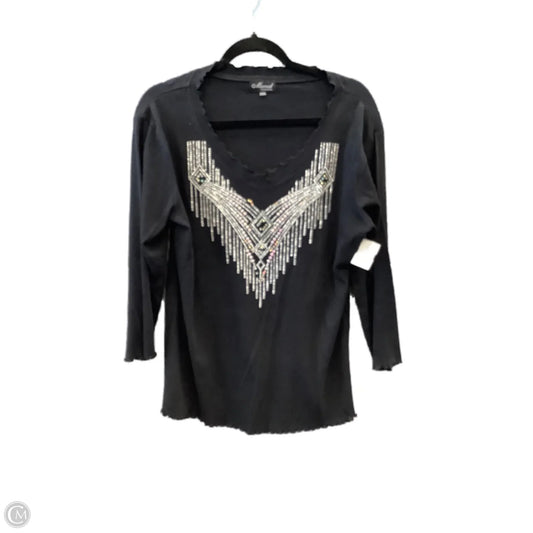 Top Long Sleeve By Marvin Richards In Black, Size: Xxl