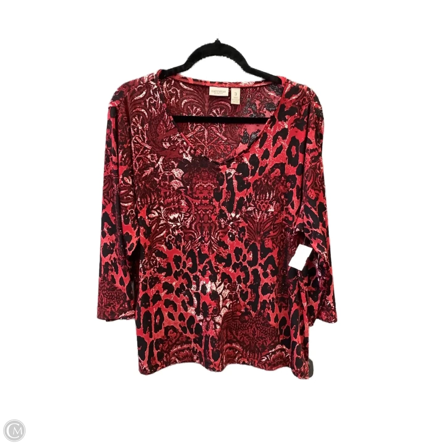 Top Long Sleeve By Easywear By Chicos In Red, Size: Xl
